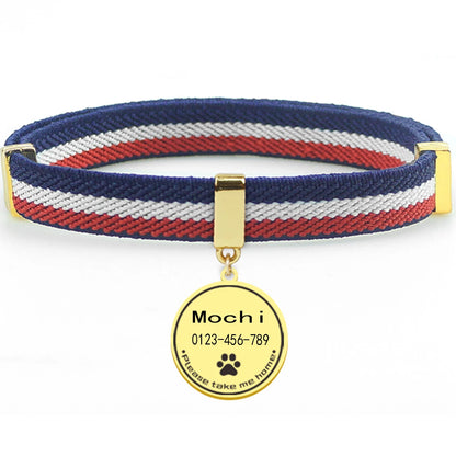Cute Customized Cat Collar Round Metal Name Tag Breakaway AirTag Kitten Collars Adjustable Pet Collars for Cats and Puppies Dogs