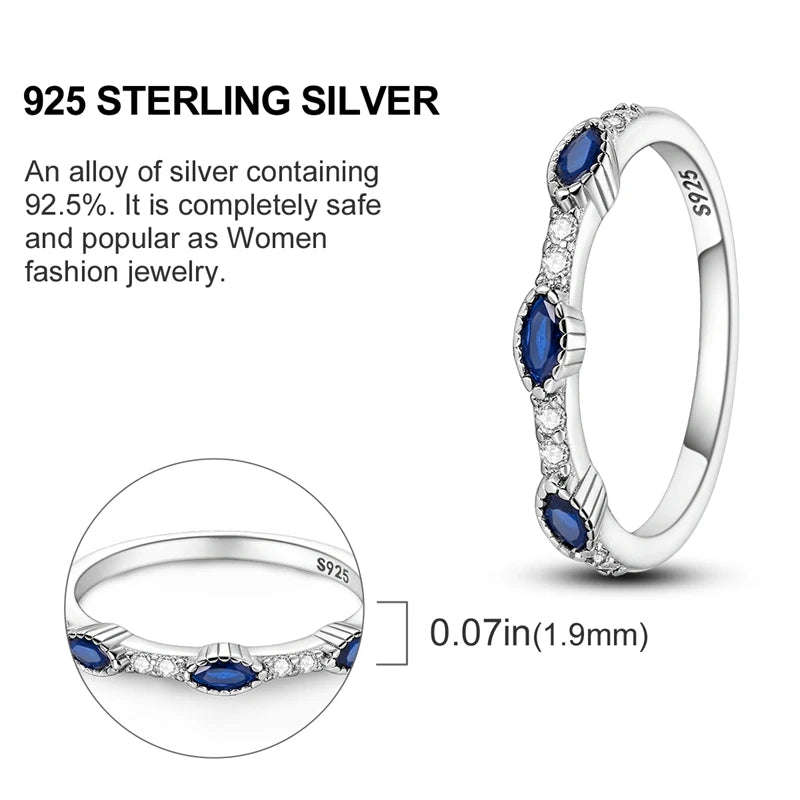 Original 925 Sterling Silver Ring Colorful Diamonds Cubic Zircon Finger Ring For Women Jewelry Wedding Engagement Birthday Gift