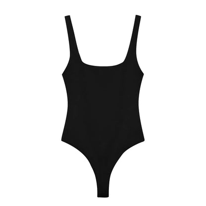 Nlzgmsj 2026 Summer Sexy Women's Square Neck Sleeveless Backless Stretchy Bodycon Jumpsuit Casual  Slim Fit Tops for Ladies Y2K