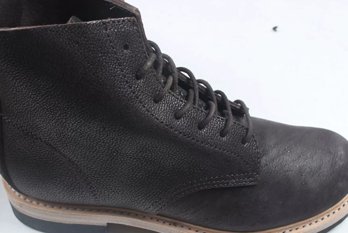 Men Vintage American Style Work Ankle Boots, Top Layer Cowhide Hand Welted Handmade Leather Boots, Retro Lace Up Men Fashion Boo