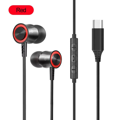New Wired Headphones HiFi Surround Earphone Type C 3.5mm With Wire Control HD Mic Wired Earbuds For Samsung Galaxy S26 S25 S24