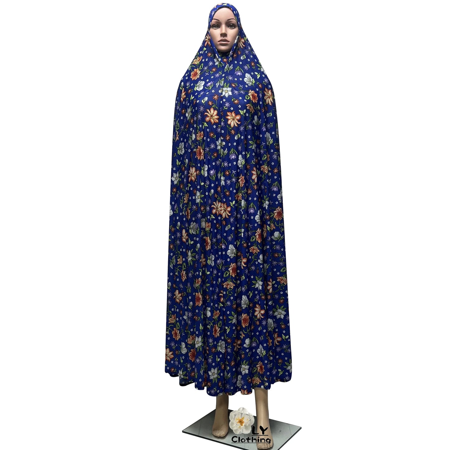 New Sleeveless Pullover Dress Women Prayer Garment Dubai Abaya Arab Jibab Flowers Print Loose Femme Khimar Kaftan Clothes 6XL
