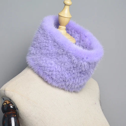 Winter Ring Scarf Women Real Fur Mink Warm Fashion Female Loop Mink Scarves 2026 For Women Knitted Ring Scarfs