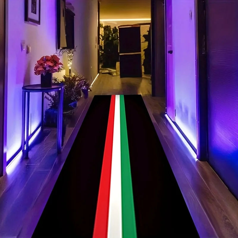 Italian Flag Stripe Motorcycle Mat, Anti-Slip Garage Floor Mat for Motorbike Parking, Oil Absorbent, Racing Style, Home Decor