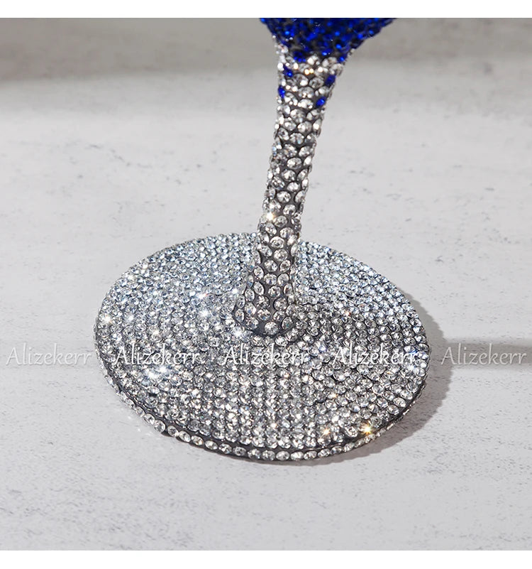 Alizekerr Cocktail Glass Shaped Rhinestone Evening Bags Luxury Designer Gorgeous Crystal Metal Purses And Handbags Wedding Party