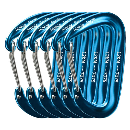 6Pcs 12kn Carabiner Set D Ring Heavy Duty Aluminum Tactical Carabiners Clips Camping Hiking Climbing Hook Hammock Outdoor Gear