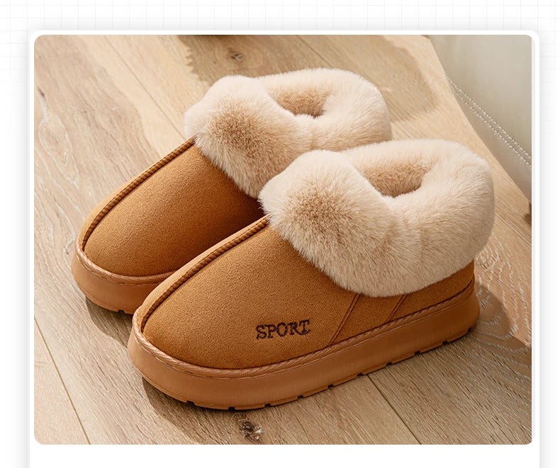 Fluffy Ankle Boots Female Winter Luxury Designer Woman Shoes Elegant Plush Women's Slippers Home Fuzzy Fur Slides Snow Booties