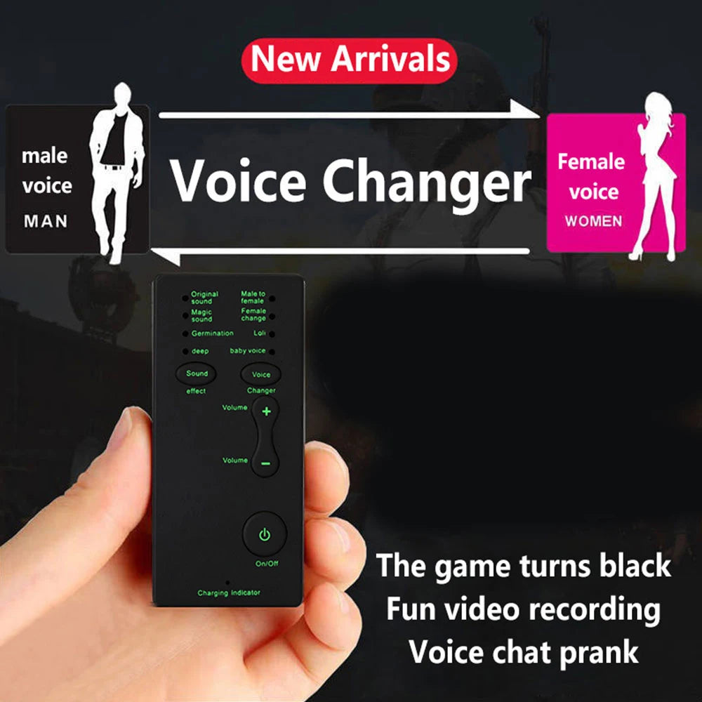 Voice Changer Device 7 Sound Changes Game Voice Microphone Adapter for Kids/XBOX/PS4/Phone/iPad/Computer/Laptop/Tablets