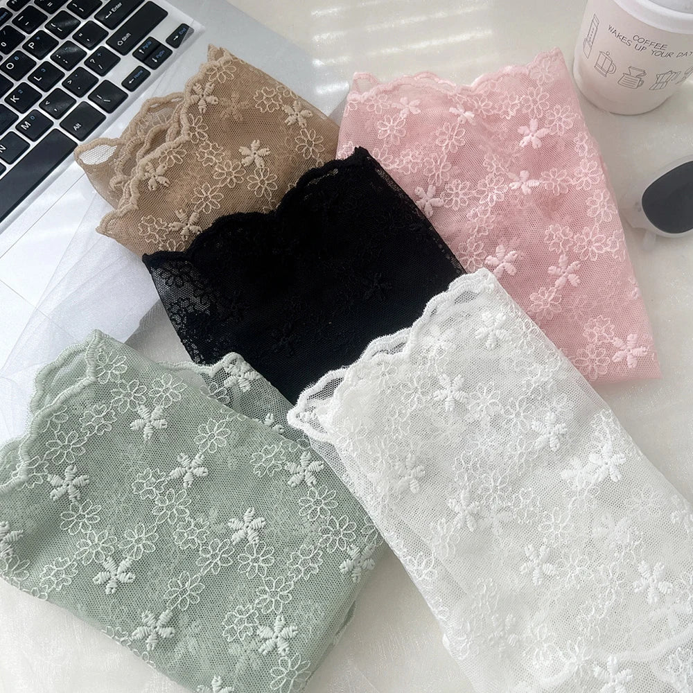 INS Lace Hair Scarf Women Korean Triangle Hair Band Travel Photo Headband Sunscreen Headscarf Girls Linen Cotton Neckerchief