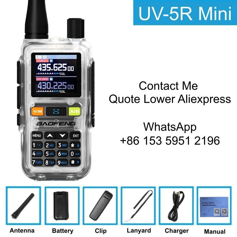 Baofeng Uv-5R Mini 5W /1pcs Walkie Talkie Long Range Smartphone Programming