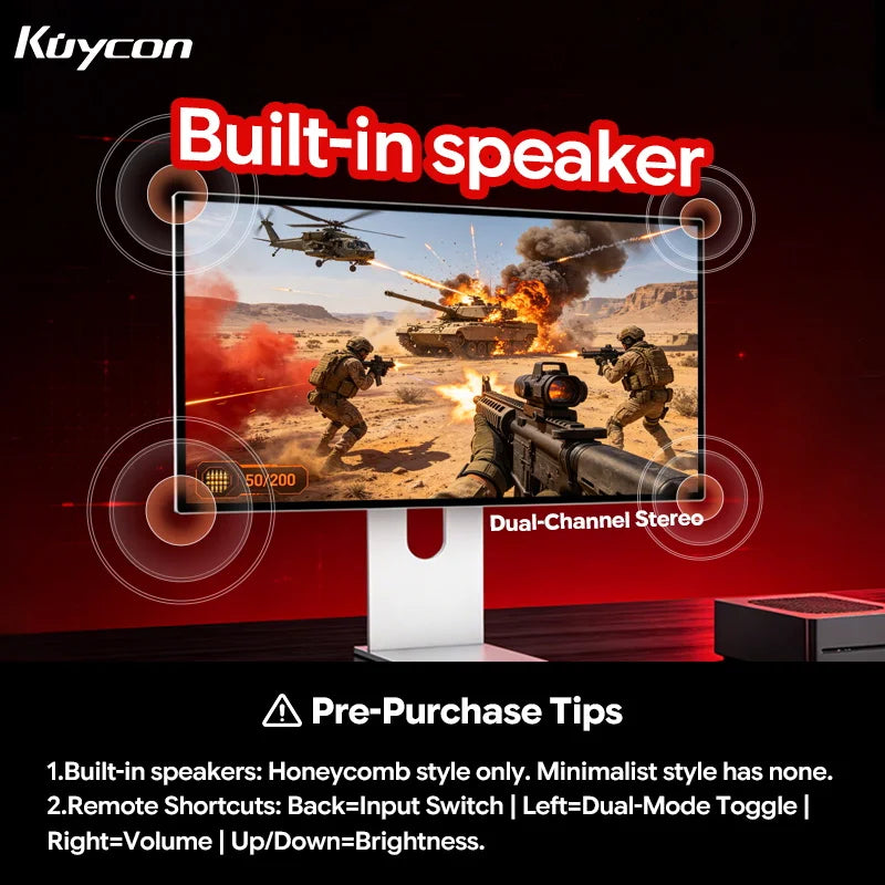 Kuycon P32T 32" 4K UHD(3840x2160) Fast IPS Gaming Monitor Glossy Built-in Speakers Display Dual-Mode 160Hz UHD 320Hz FHD Screen