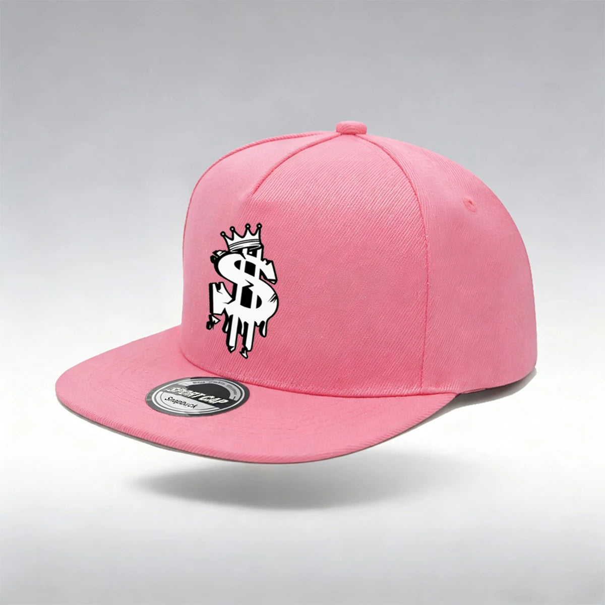 1/2PC Men's Hip Hop Snapback Cap, Graffiti Dollar Crown Print Flat Bill Baseball Hat, Adjustable
