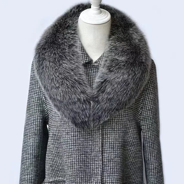 Winter Real Fox Fur Collar Woman Furry Natural Raccoon Fur Scarf Shawls Luxury Neck Warmer Wraps For Coat Fur Scarves Large Size