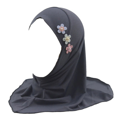 Muslim Hijab for Girls, Arab Turban, Islamic Khimar, Directly Instant Hijab, Plain Color Scarf, Flower Color in Random
