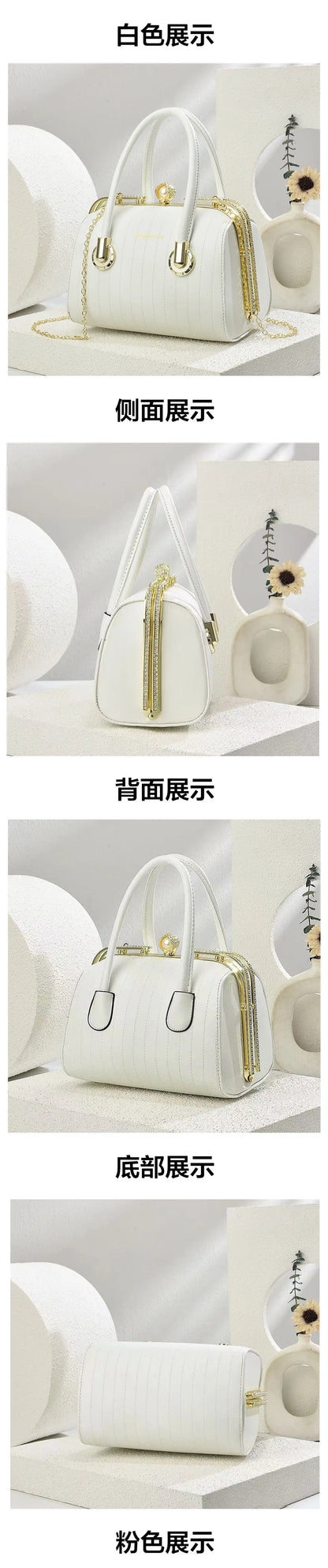 Fashionable Versatile High-End Texture Chain Handbag Shoulder Crossbody Bag for Women Summer New Arrival Boston Pillow Bag