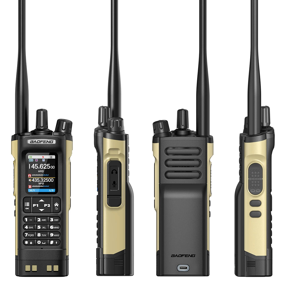 Baofeng UV-32 Walkie Talkie GPS 10W High Tri Power Bluetooth Wireless Programming UHF VHF Scrambler Type C Charge Two Way Radio