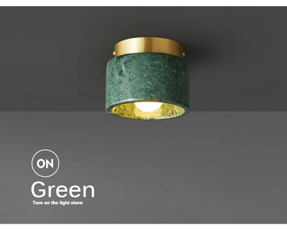 Nordic Marble Downlight Living Bedroom Room Decor Marble Ceiling Light Green White Stone Corridor Aisle Lamp