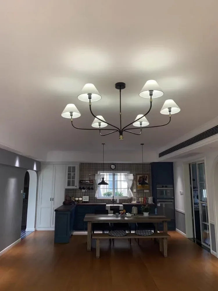 2025 Mid Century Chandelier Minimalist Wrought Iron Light Designer Black Amd Gold Lights Country Hall Bedroom Dining Room Lighti