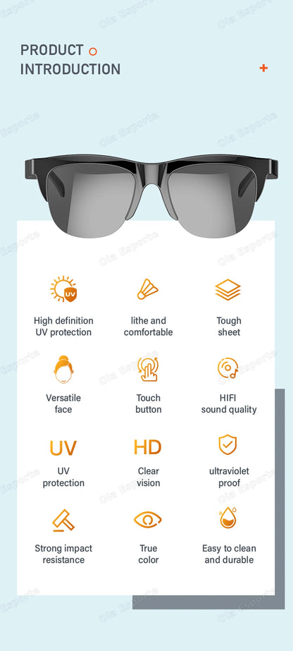 2026 Smart Glasses New AI Translation UV400 Polarized Lenses Wireless Bluetooth Call HD Voice navigation Driving SmartSunglasses