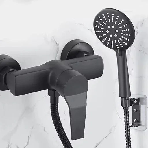Black Bathroom Shower Faucet Wall-Mounted Mixer Valve Household Single Handle Hot and Cold Water Tap Shower Accessories