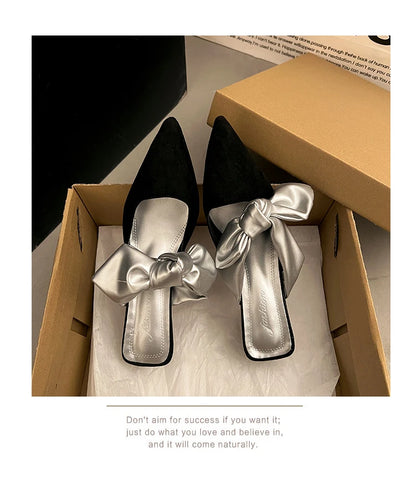 Luxury Pointed Toe Slippers Women High Heels Sandals Elegant Mules Shoes Summer 2026 New Slingback Dress Flip Flops Female Shoes