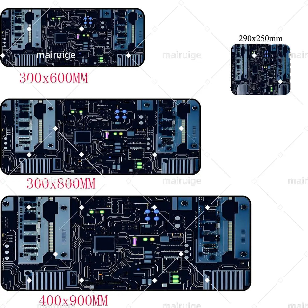 Retro Circuit Board Pattern Mouse Pad Large Computer Accessories Office Game Table Mat Rubber Anti-slip Mousepad Decor Desk Pad