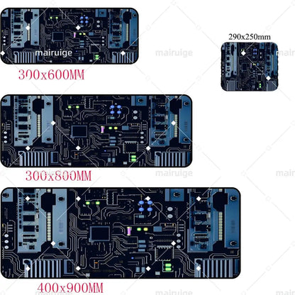 Retro Circuit Board Pattern Mouse Pad Large Computer Accessories Office Game Table Mat Rubber Anti-slip Mousepad Decor Desk Pad