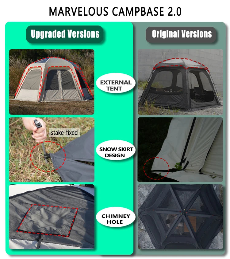 Hot Selling Large Connectable Big Family Camping Tent Dia. 460cm Geodesic Dome Tent with Modular Pod Tent Design 5 Bedrooms