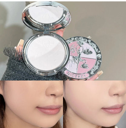 NICEKEY Makeup Kit Include 4 Matte Lipgloss,1 Face Blusher,1 Pressed Powder,1 Eyesshadow Palette,1 Contour Palette With Necklace