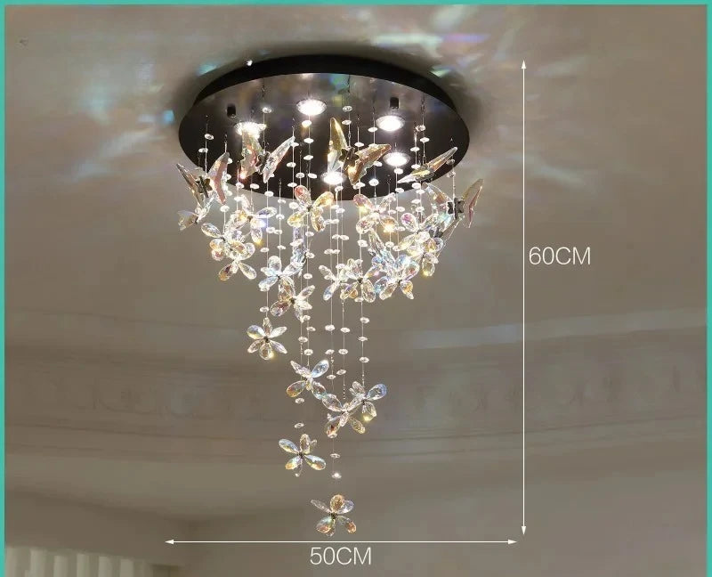 Vintage Crystal Ceiling Pendant Shining Creative LED Hanging Lamp Living Room Restaurant Chandelier Mood Light Indoor Lights
