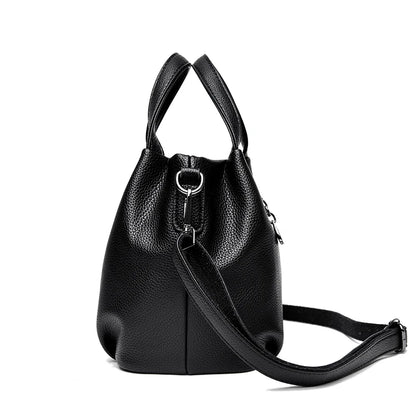 Genuine Soft PU Leather Handbags for Women Vintage Shoulder Tote Bag Luxury Designer Ladies Large Capacity Purse Bags Sac A Main