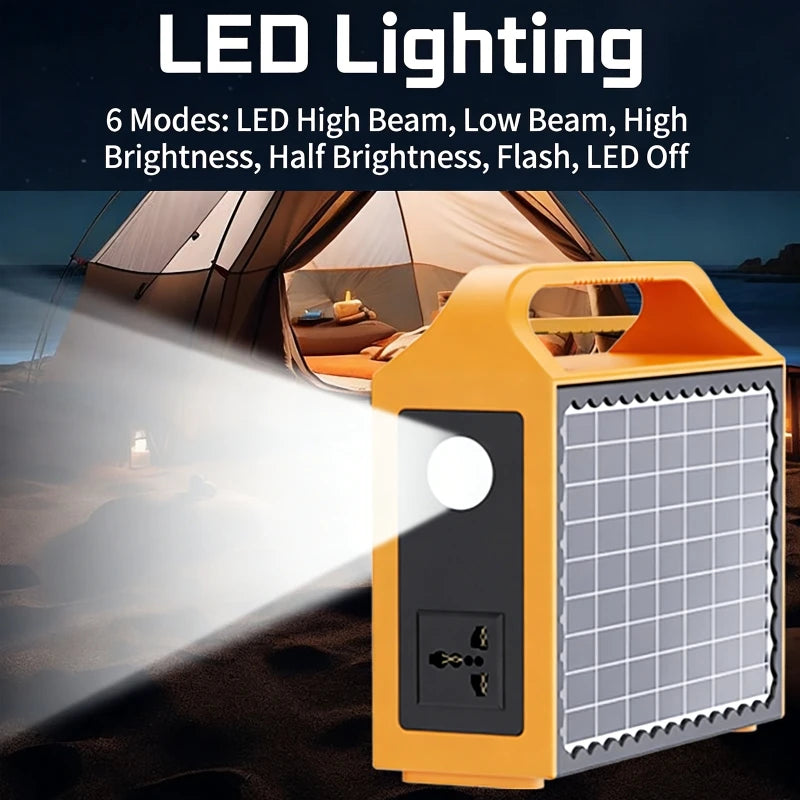 100W/150W Portable Solar Power Station with LED Light & Solar Panel 220V 110V Power Supply Solar Generator Outdoor Backup Power