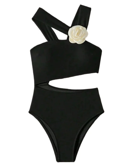 Floral One Piece Swimsuit New Halter Bandage Swimwear Women Swimsuit Bathing Suit Beachwear Monokini Female Swimming Suits