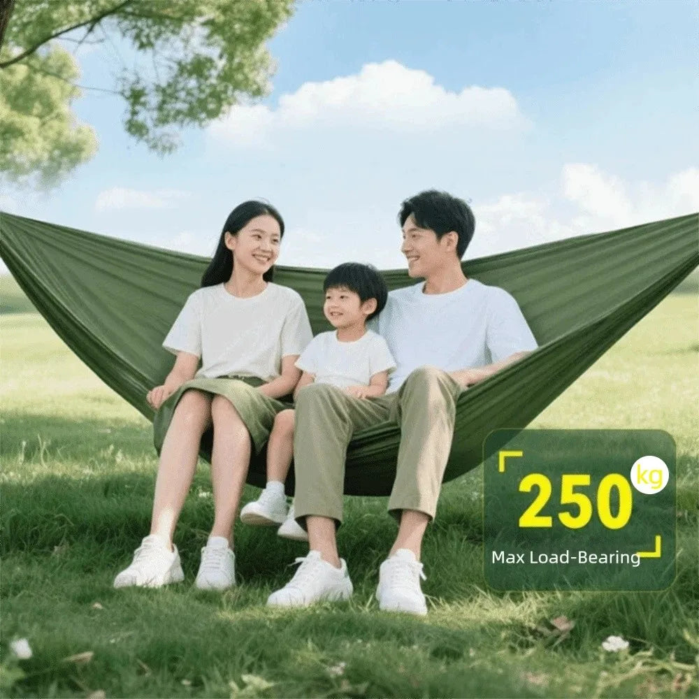 High Strength Colorful Hanging Hammocks Foldable Single and Double Size Camping Hammock Easy Setup Dacron Outdoor Swing Beach