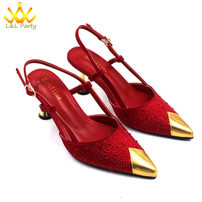 Sky Blue Color High Quality New Arrivals 2024 Italian Desing African Women Shoes and Bag Set Sweet Style Super Heels for Wedding