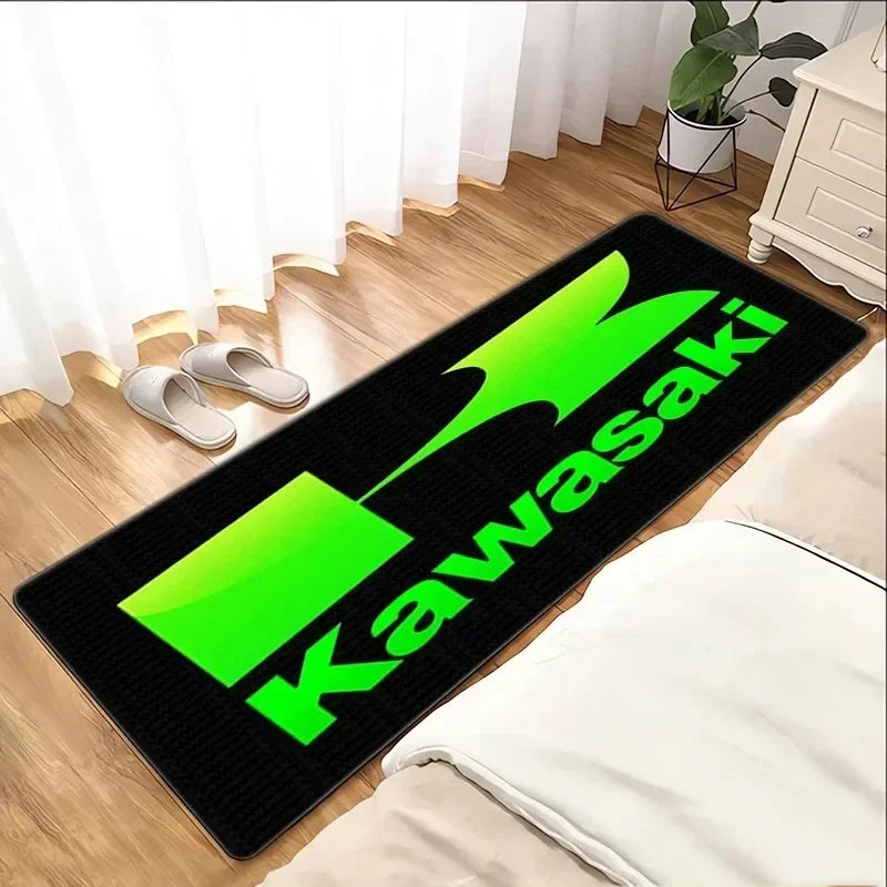 Kawasaki Motorcycle Carpet Garage Mat Racing Cool Moto Display Motorcycle Display Mat Kawasaki Anti-slip Floor Decoration Rug