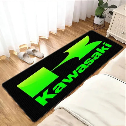 Kawasaki Motorcycle Carpet Garage Mat Racing Cool Moto Display Motorcycle Display Mat Kawasaki Anti-slip Floor Decoration Rug