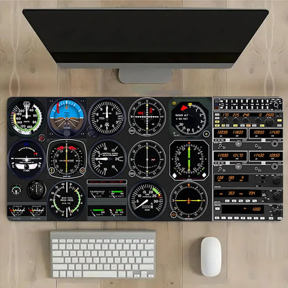 Airplane Dashboard Mouse Pad Large Rubber Base Anti-slip PC Desk Accessories Mousepad for Office & Gamer Keyboard Mats Decor Mat