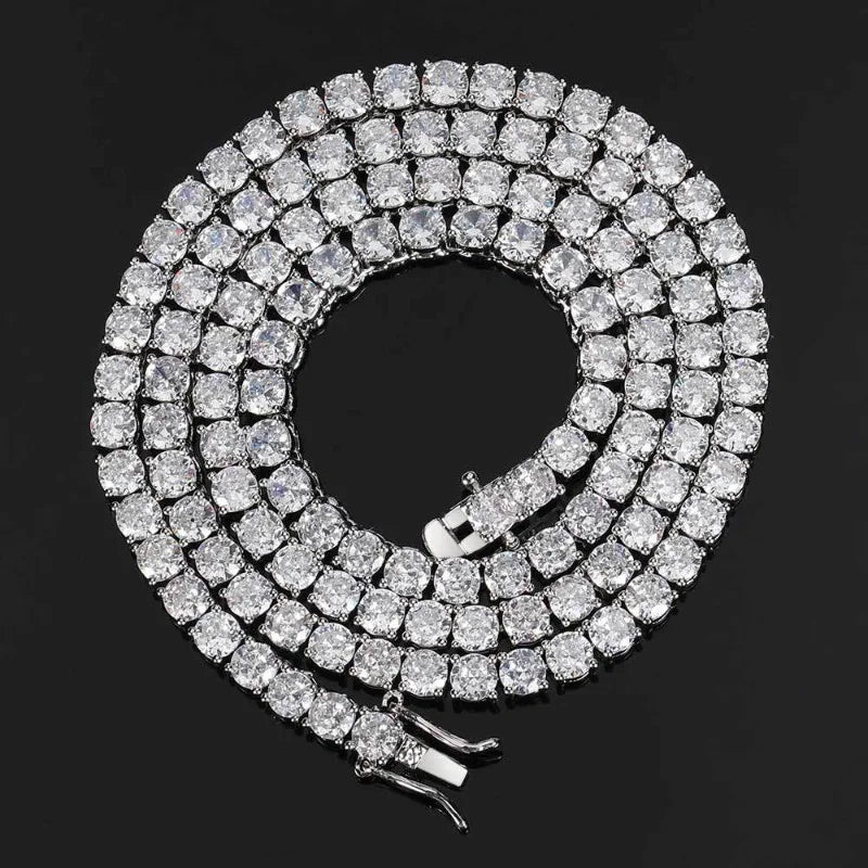 D VVS1 Moissanite 925 Sterling Silver Tennis Necklace with GRA Pass Diamond Test for Women Man Sparkling Jewelry Party Gifts