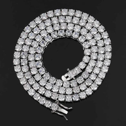 D VVS1 Moissanite 925 Sterling Silver Tennis Necklace with GRA Pass Diamond Test for Women Man Sparkling Jewelry Party Gifts