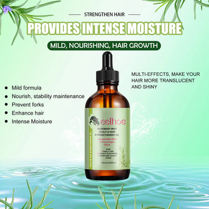 EELHOE Rosemary Hair Care Essential Oil - Reduces Frizz, Enhances Shine, Mint-Infused, Nourishing Care for Women and Men 1set