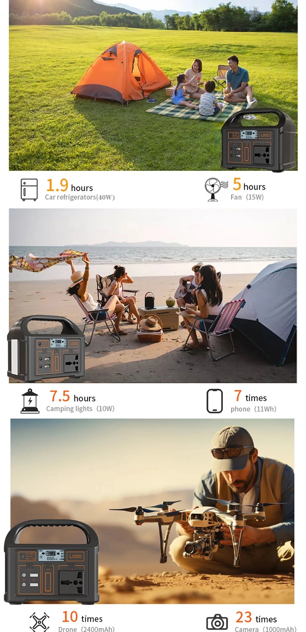 jsdsolar 100W Portable Power Station Power Generator 110V 220V LED Light Emergency Solar Power Bank for Outdoor Camping Travel