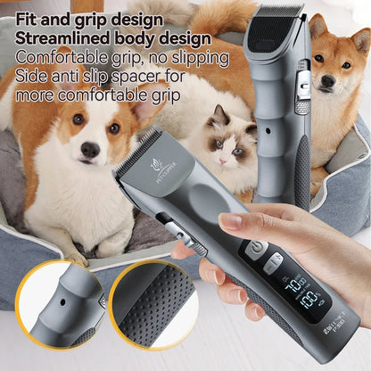 Fenice Cordless Rechargeable Pet Clipper Low Noise Professional Pet Hair Cutting Machine Grooming Trimmer Shaver Kit for Animals