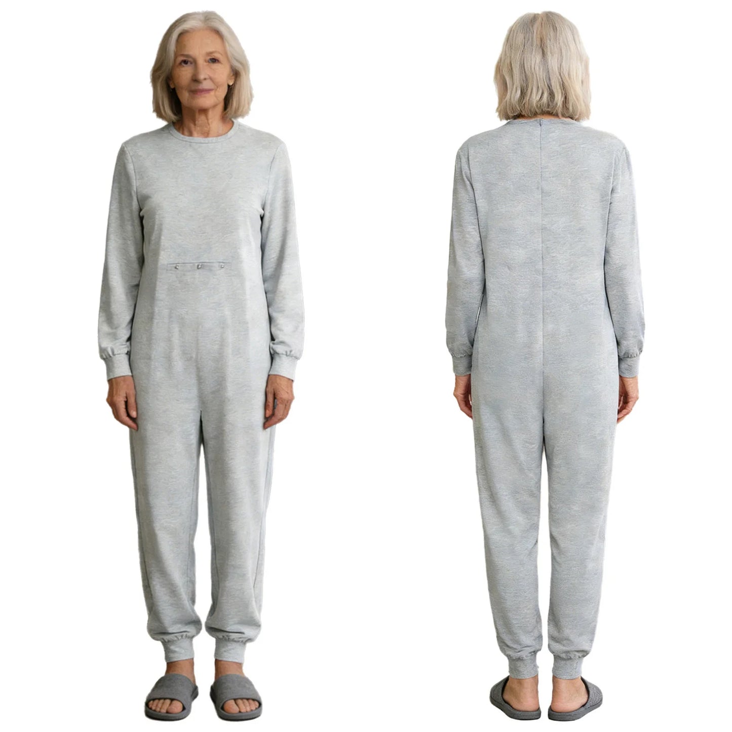 Men Women Special Needs Adaptive Clothing Elderly Alzheimer ASD Anti-Strip Jumpsuit Back Zipper Bodysuit Daily Wear Homewear