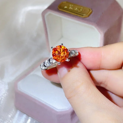 luxury 18K white gold and platinum PT950 marquise colored diamond moissanite ring women's colored special-shaped ring