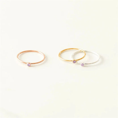 SUNIBI Stainless Steel Birthstone Ring for Woman Gold Color Simple Style Ring Festival Party Fashion Jewelry Dropshipping