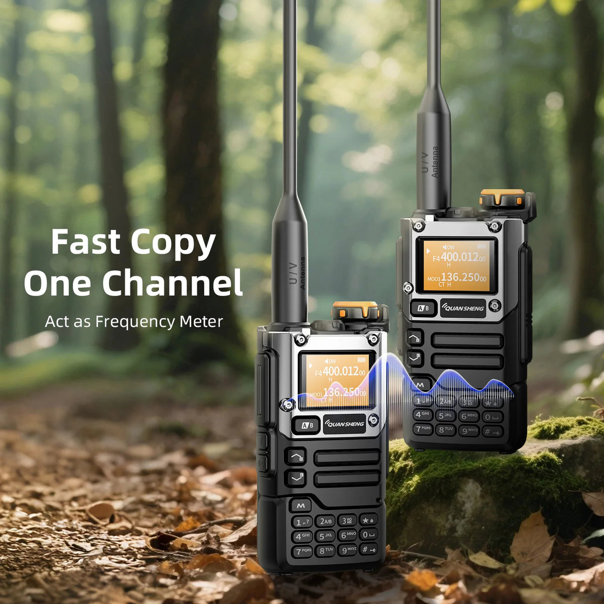 QUANSHENG UV-K5(8) V3 Walkie Talkie 5W 50-600MHz Air Band RX 2MB Memory Custom Firmware Type-C Wireless Frequency Copy Radio