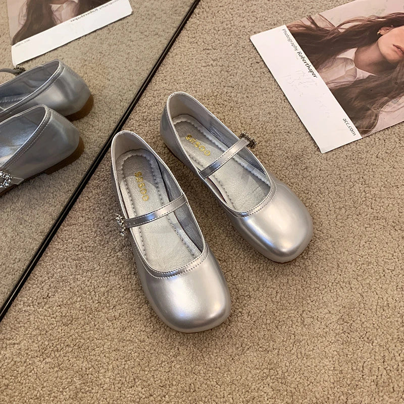 New Spring Autumn Women Ballet Flats Comfort Round Toe Soft Sole Leather Shoes Ladies Daily Wear Dress Mary Jane Shoes