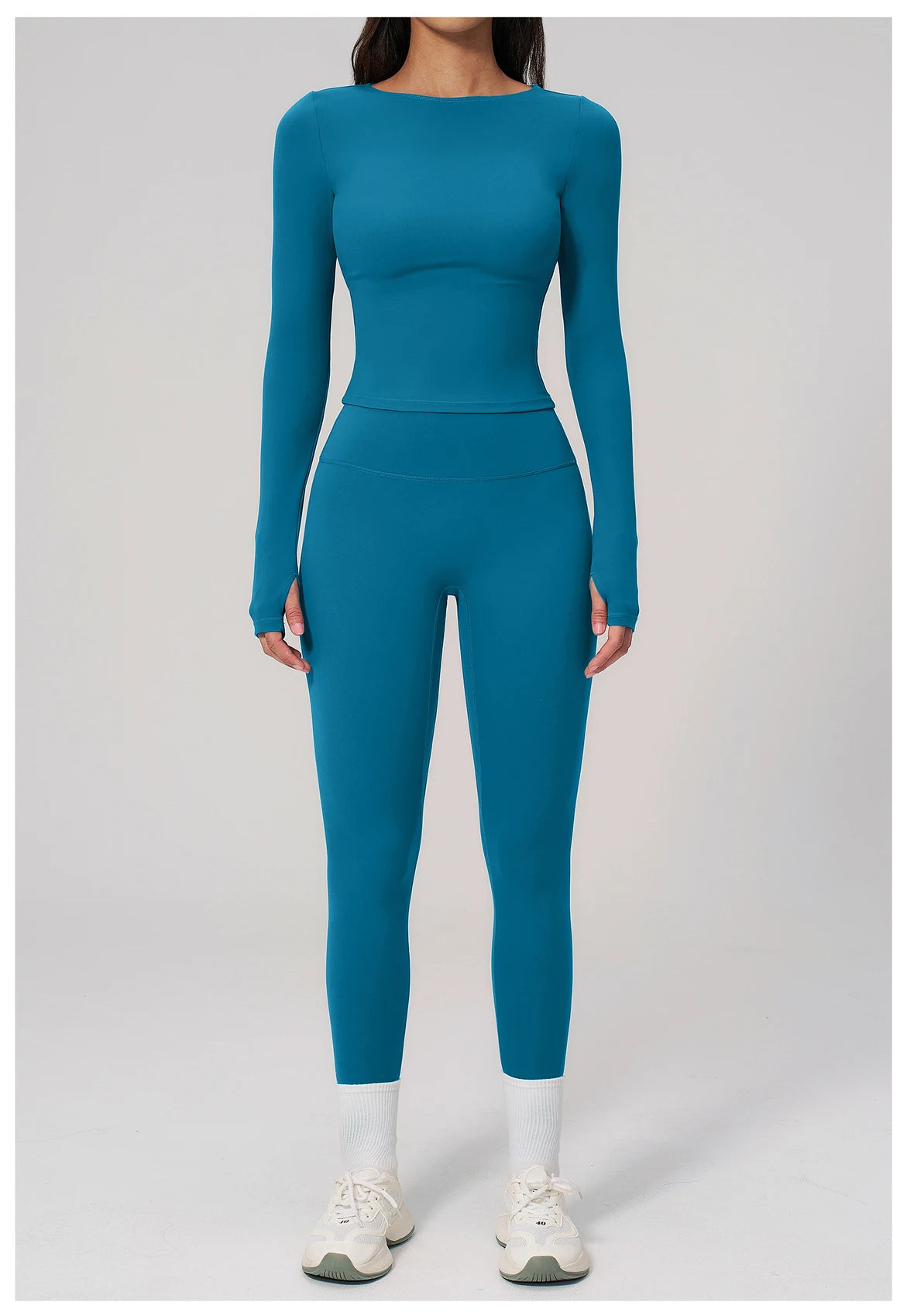 Yoga Set 2PCS Women Tracksuit Sportswear Workout Clothes Athletic Wear Gym Clothing Legging Fitness Top Long Sleeve Sports Suits