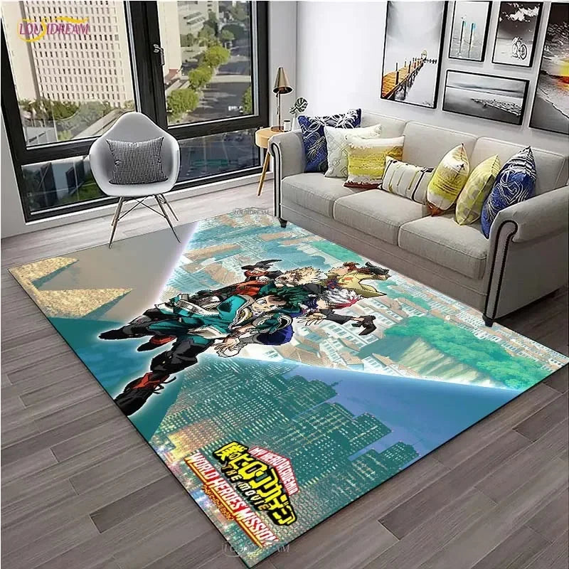 My Hero Cartoon Anime Carpet for Living Room Bedroom Table Cinema Rug Kitchen Door Kids Un-slip Floor Mat Alfombra Birthday gift